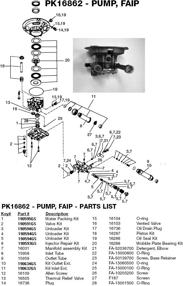 MONSOON MV4000B PRESSURE WASHER REPLACEMNET PARTS